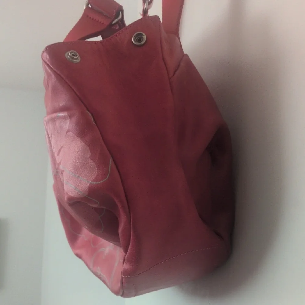 Vintage Italian Designer Mandarina Duck Red Leather Purse - Picture 5 of 11